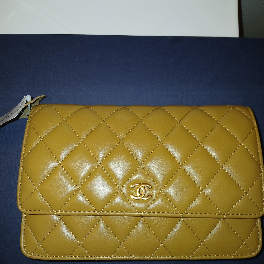 Chanel Tan Quilted Leather Clutch
